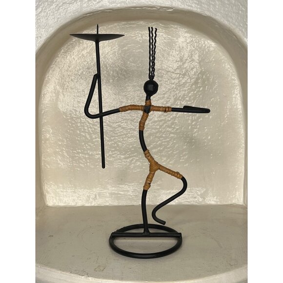 Vintage 1960's Pair of Laurids Lonborg Figure Dancing Candle Holders 9in & 12in - Picture 7 of 13